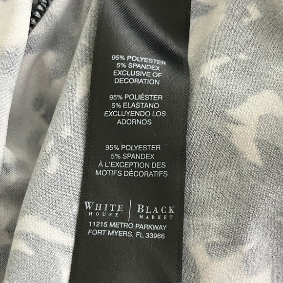 2/$30 White House Black Market Black & White Floral Ruched Chest Cami Top #8717 - Picture 8 of 11